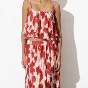 Pleated floral summer skirt