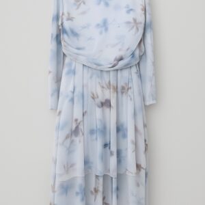 Long dress with a watercolor floral print