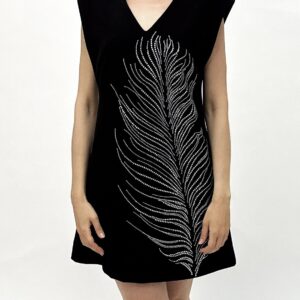Dress with Crystal Feather Detail