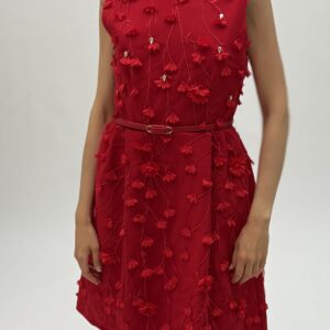 Dress with Floral Appliqués