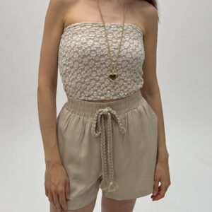 Shorts with braided rope details