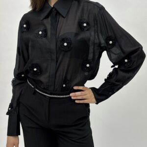 Silk button-down shirt