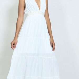 Summer dress with a deep neckline