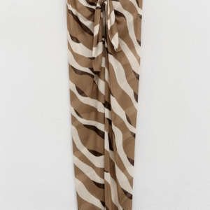 Long tie-waist tulle skirt with print