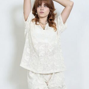 Lace Blouse with Floral Pattern