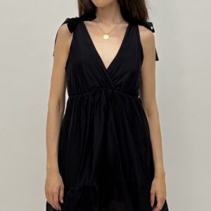 Tie-Shoulder Tiered Mini Dress