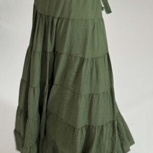 Tiered Drawstring Maxi Skirt