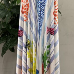 Bright goddess patterned summer dress