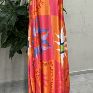 Bright plazas patterned summer dress
