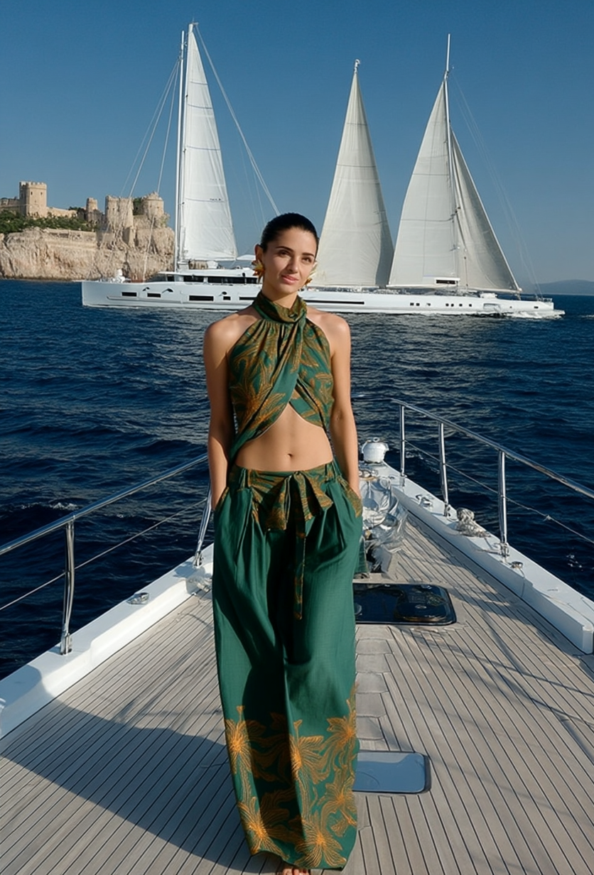 Tropical-Inspired Set – Top and Trousers