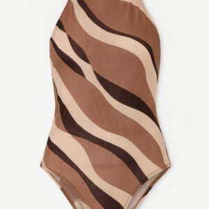 Soft tulle printed bodysuit-style sleeveless top